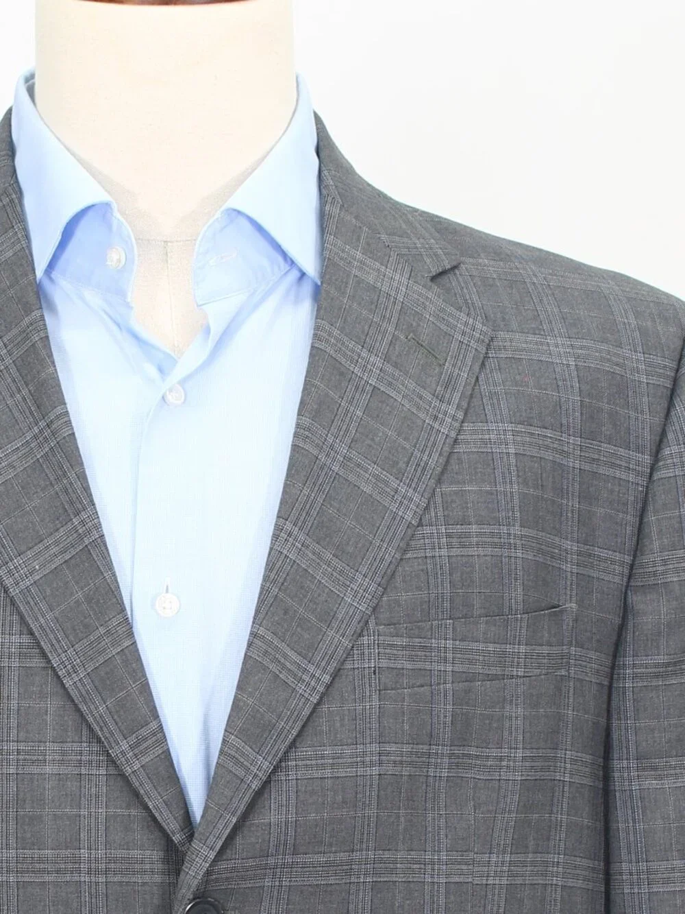 Dunhill 46L 38 Gray Full Suit 3-Button Check R942
